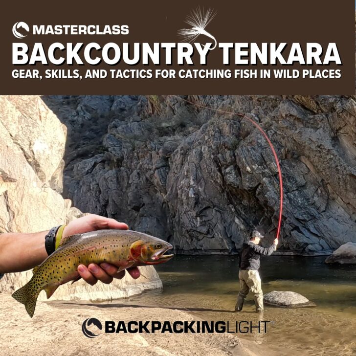野外tenkara在线课程推广图片显示垂钓者铸造一个tenkara杆在一条河